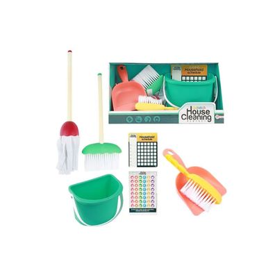 Toi-Toys Reinigungsset 7-tlg. mit Eimer, Besen & Zubehör, Spielzeug ab 3 Jahren