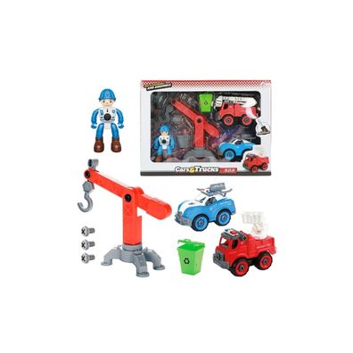 Toi-Toys CARS TRUCKS Feuerwehr Polizei Set Fahrzeug + Figur + Schraubenzieher