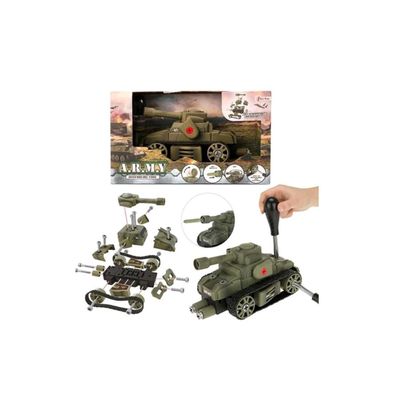 Toi-Toys Alfafox Militär Panzer - Spielset zum Zusammenbauen mit Werkzeug