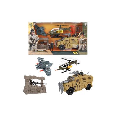Toi-Toys Alfafox XXL Spielset Jeep, Hubschrauber, Figuren & Zubehör ab 6 Jahren