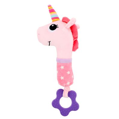 Toi-Toys 72131B LITTLE STARS Babyrassel + Beißring + Quietsche Einhorn Baby 0
