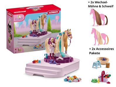 Schleich Pferde Styling Station 42617 + 2x Wechsel Mähnen & 2x Accessoires