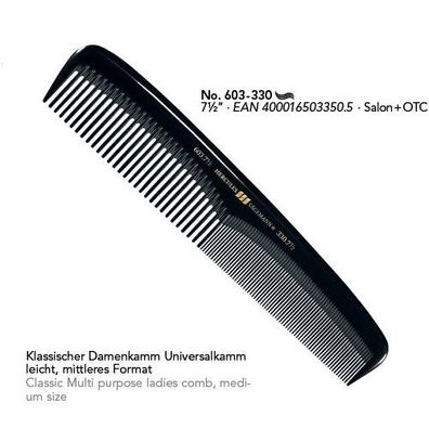 Hercules Sägemann 603-330 Damenkamm 7 1/2"
