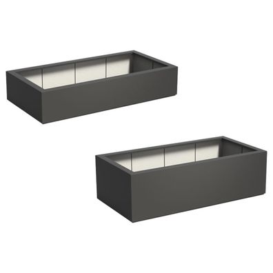 Adezz Pflanzgefäß Carrez mit Boden Fiberglas Pflanzkübel Blumenkübel schwarz