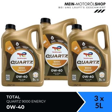 Total Quartz 9000 Energy 0W-40 3x5 Liter