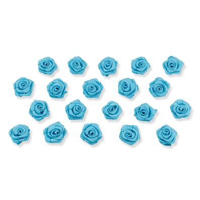 Satinrosen 2cm zum Basteln & Aufnähen 20 Stück Türkis