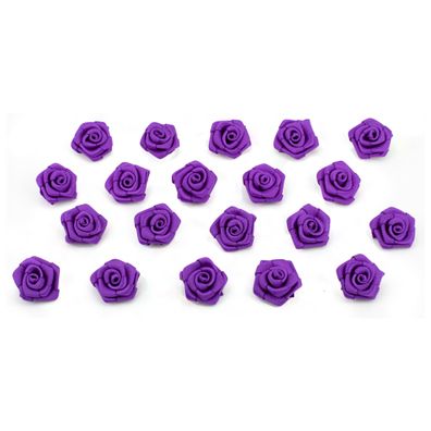 Satinrosen 2cm zum Basteln & Aufnähen 20 Stück Lila