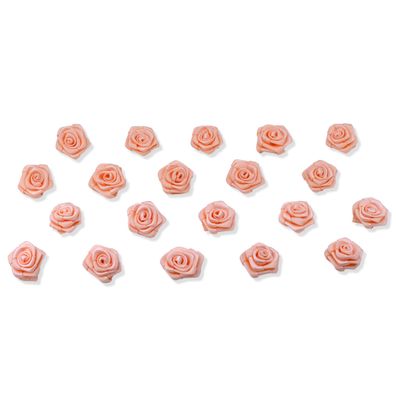 Satinrosen 2cm zum Basteln & Aufnähen 20 Stück Apricot