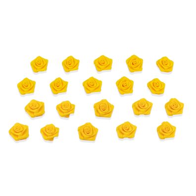 Satinrosen 15mm zum Basteln & Aufnähen 20 Stück Gelb