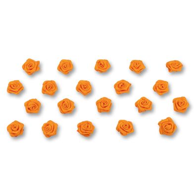 Satinrosen 15mm zum Basteln & Aufnähen 20 Stück Orange