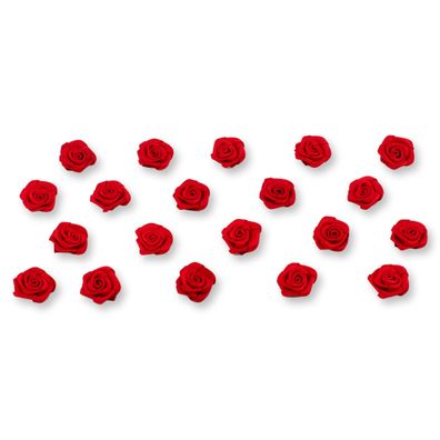 Satinrosen 15mm zum Basteln & Aufnähen 20 Stück Rot