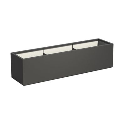 Adezz Pflanzgefäß Carrez mit Boden Fiberglas Pflanzkübel Blumenkübel schwarz