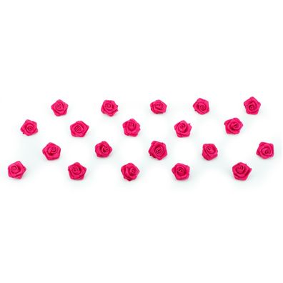 Satinrosen 15mm zum Basteln & Aufnähen 20 Stück Fuchsia