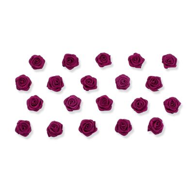 Satinrosen 15mm zum Basteln & Aufnähen 20 Stück Weinrot / Bordeaux