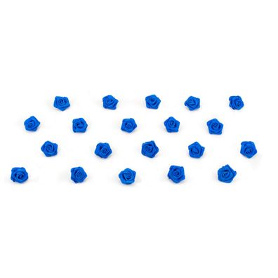 Satinrosen 15mm zum Basteln & Aufnähen 20 Stück Blau