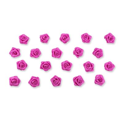 Satinrosen 15mm zum Basteln & Aufnähen 20 Stück Fuchsia