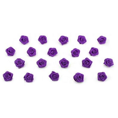Satinrosen 15mm zum Basteln & Aufnähen 20 Stück Lila