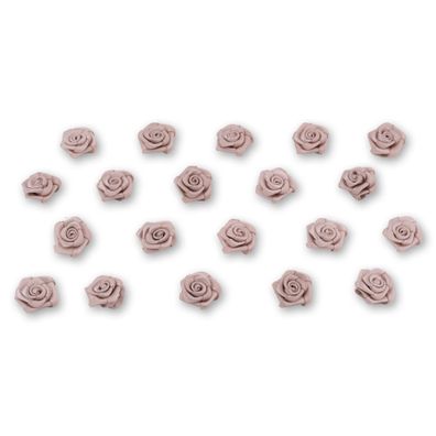 Satinrosen 15mm zum Basteln & Aufnähen 20 Stück Cappuccino