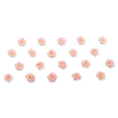 Satinrosen 15mm zum Basteln & Aufnähen 20 Stück Apricot