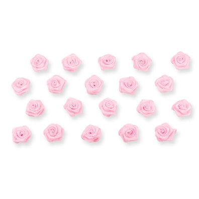 Satinrosen 15mm zum Basteln & Aufnähen 20 Stück Zartrosa