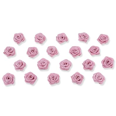 Satinrosen 15mm zum Basteln & Aufnähen 20 Stück Altrosa