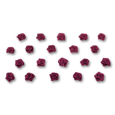 Satinrosen 15mm zum Basteln & Aufnähen 20 Stück Beere