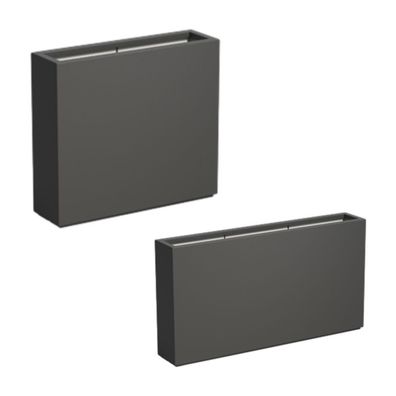 Adezz Pflanzgefäß Carrez mit Boden Fiberglas Pflanzkübel Blumenkübel schwarz