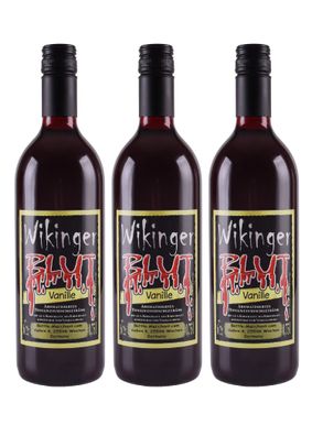 6x Wikingerblut mit Vanille: Met mit Kirschsaft, 0,75 l Flasche, 6% Vol