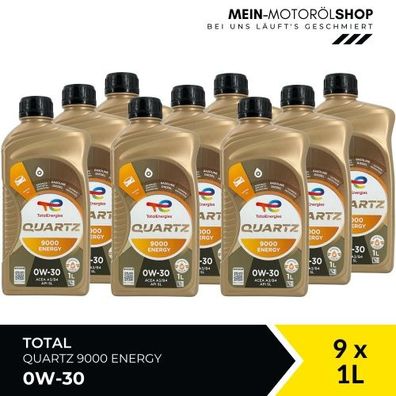 Total Quartz 9000 Energy 0W-30 9x1 Liter