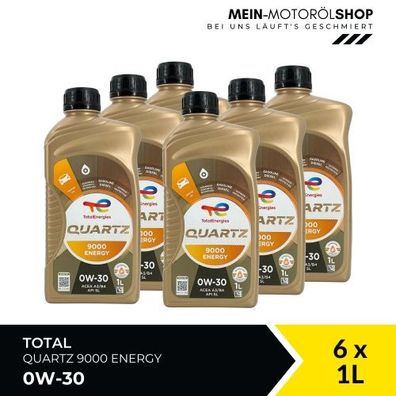 Total Quartz 9000 Energy 0W-30 6x1 Liter
