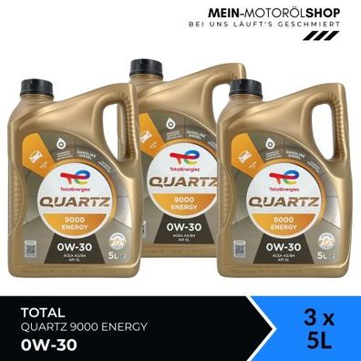 Total Quartz 9000 Energy 0W-30 3x5 Liter