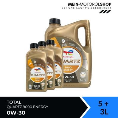 Total Quartz 9000 Energy 0W-30 5 + 3 Liter
