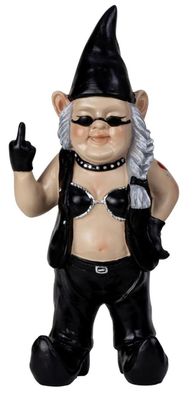 Zwerg Rockerin 31,5cm Gartenfigur Dekofigur Dekoration Haus Hof Garten