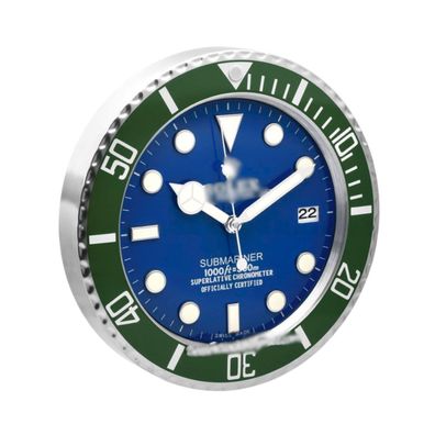Wanduhr Rolex Submariner Grün Blau Oyster Perpetual 34cm Moderne Luxusuhr