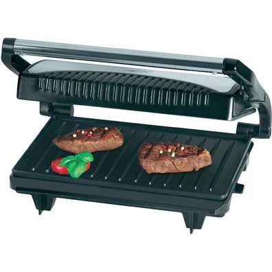 Kontaktgrill Clatronic MG 3519 Elektrisch, 700 W, Schwarz und Silber