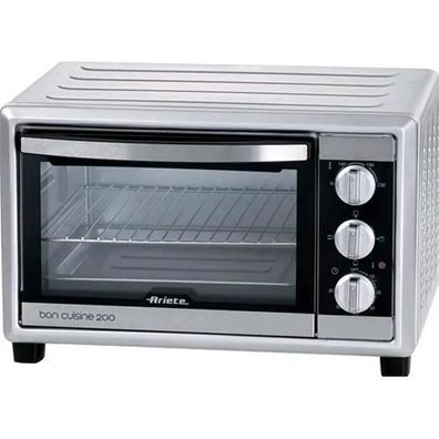 Mini-Backofen Ariete 981 Bon Cuisine 200, 20 Liter, Schwarz und Silber