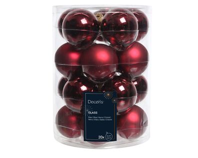 Weihnachtskugeln Glas 6cm x 20 Stück - Ochsenblut