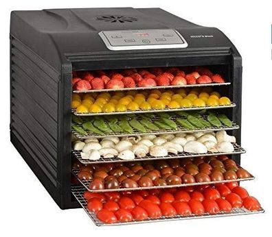 Dörrautomat kitchen-chef SECCO 6 BLACK, 6 Edelstahl-Einsätze, 500 W