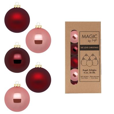 Weihnachtskugeln Glas 4cm 36 Stück - Vintage Rose