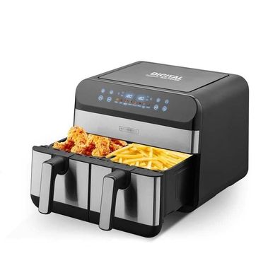Fritteuse ohne ßl Kitchen-Cook Airflow 9L Edelstahl und Schwarz