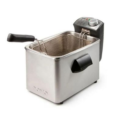 Fritteuse Domo 4L Edelstahl und Schwarz