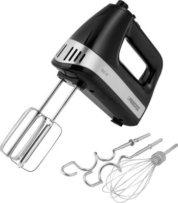Handmixer Princess 222206, 500 W, 5 Geschwindigkeiten, schwarz und silber