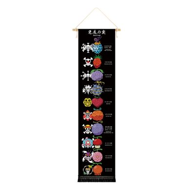 Großes One Piece Rollbild | Devil Fruits Kakemono | Jolly Rogers | 33x130cm