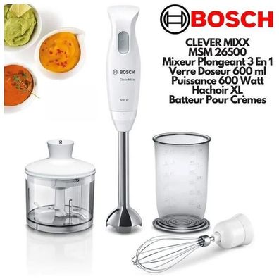 Stabmixer Bosch MSM26500, 600 W, Weiß