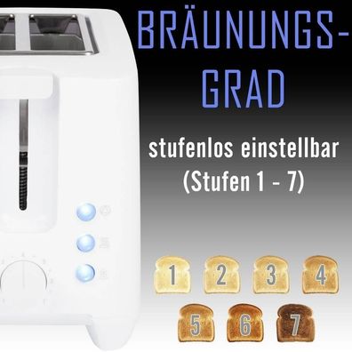 Toaster Clatronic TA 3801 2 Scheiben 750 W Weiß