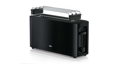 Langschlitztoaster Braun 7 Bräunungsstufen, 1000 W, Schwarz