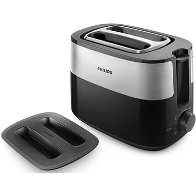Toaster Philips 8 Bräunungsstufen Schwarz und Silber