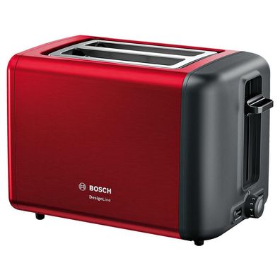 Toaster Bosch TAT3P424, 2 Scheiben, 970 W, schwarz-rot