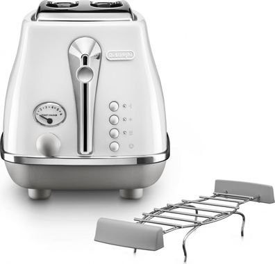 Toaster Delonghi mit 6 Bräunungsstufen, 2 Scheiben, weiß
