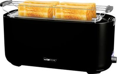 Toaster Clatronic TA 3802 mit 4 langen Schlitzen, schwarz